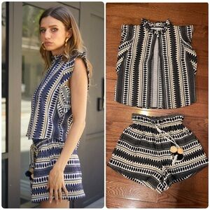New! Just Bellina Aztec 100% Cotton Tank and Short Set 🖤 XS Made in India
